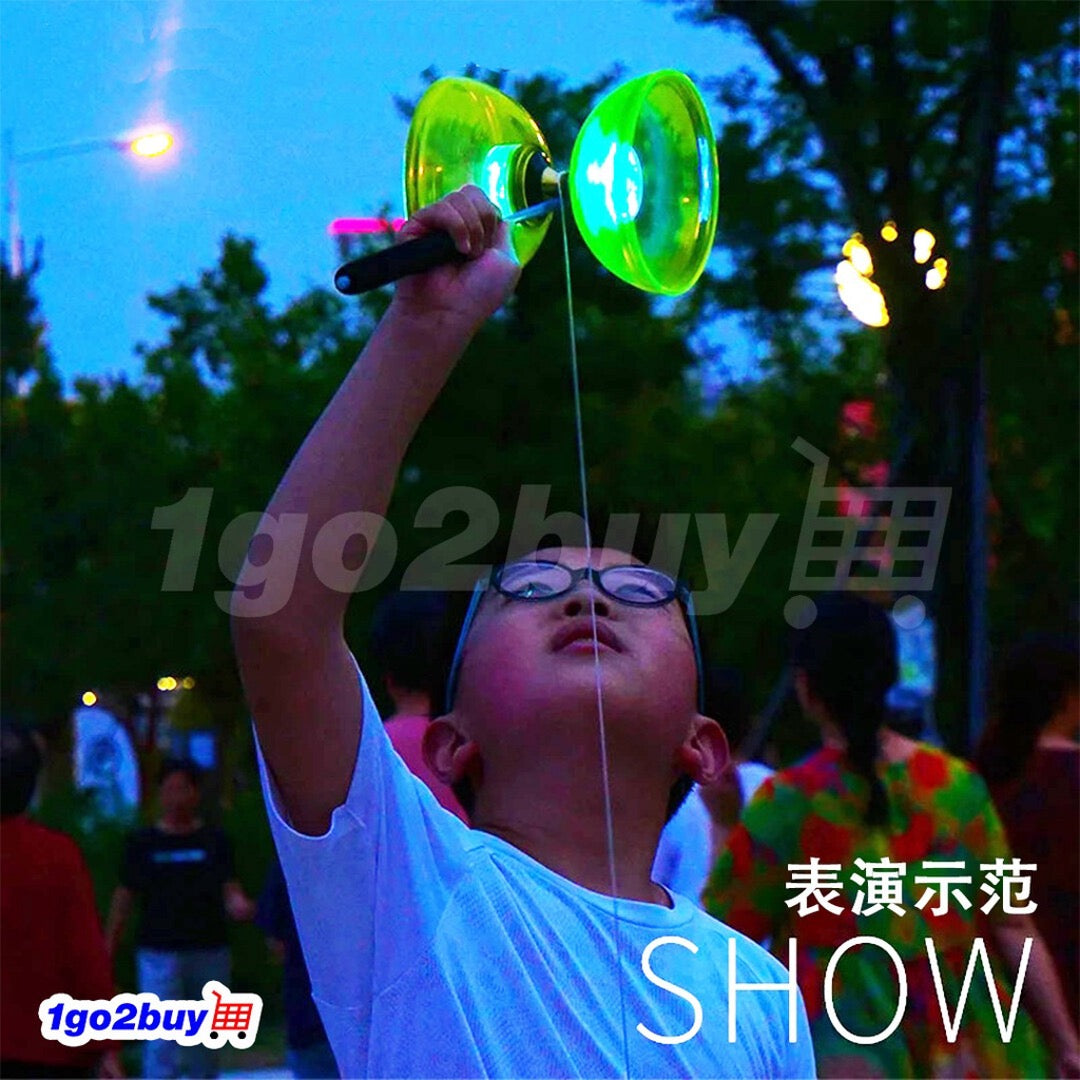 【Hualing 华铃】Big Glowing Rainbow Diabolo 大号发光彩虹铃 - 3-Bearing Axle 三培